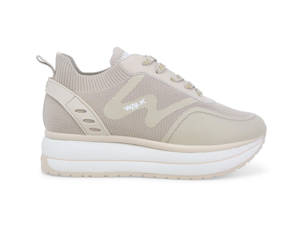 Melluso Donna Scarpe Estive Lacci Zeppa Tessuto Stretch Beige K60035-234113